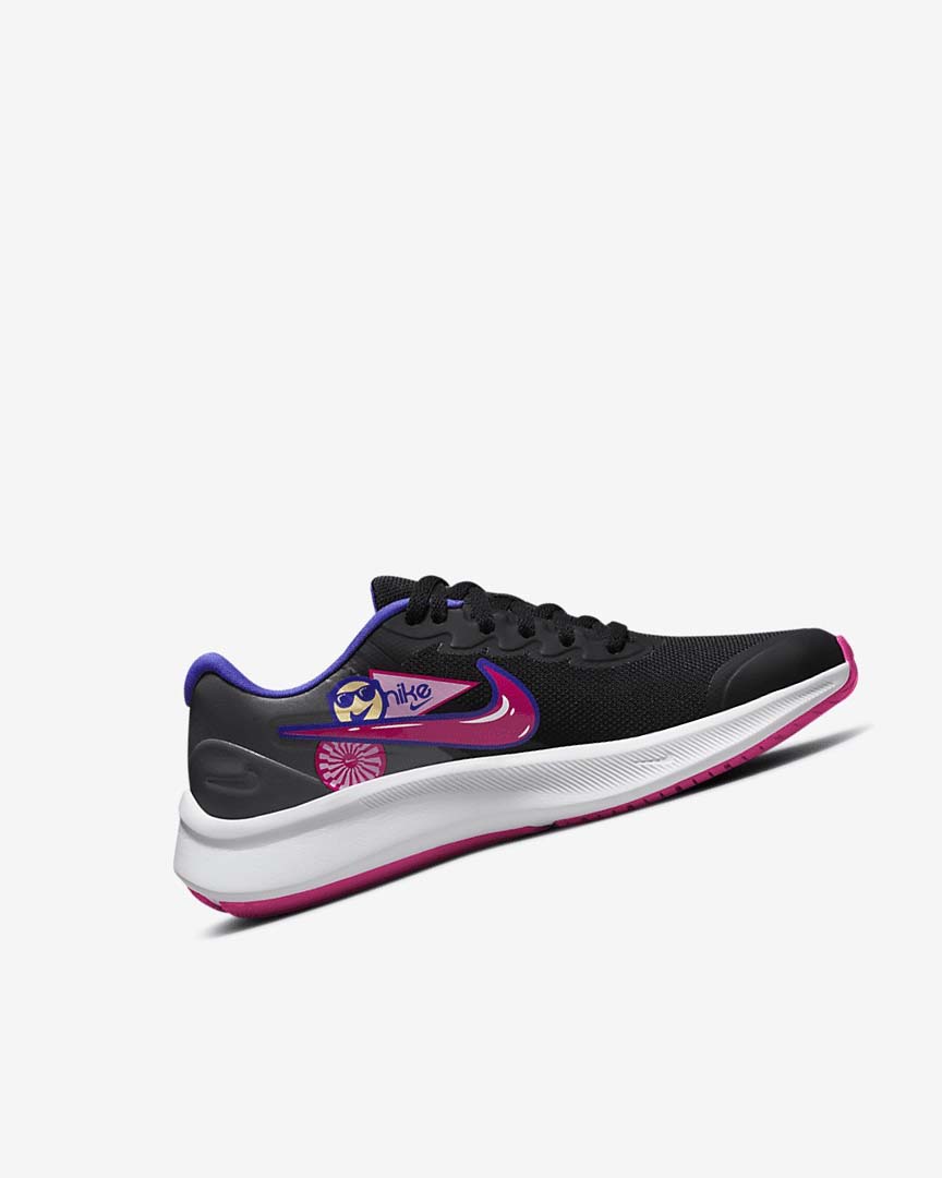 Black / Pink Girls' Nike Star Runner 3 SE Running Shoes | UK2459