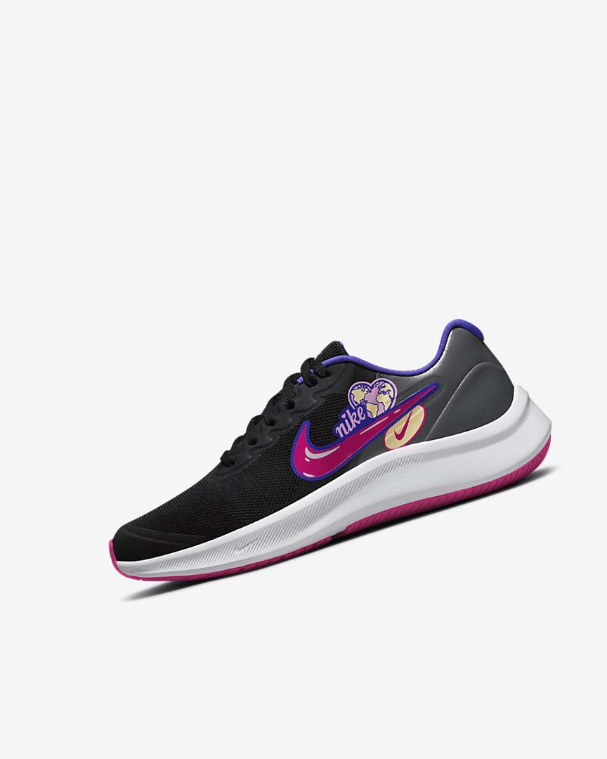 Black / Pink Girls\' Nike Star Runner 3 SE Running Shoes | UK2459