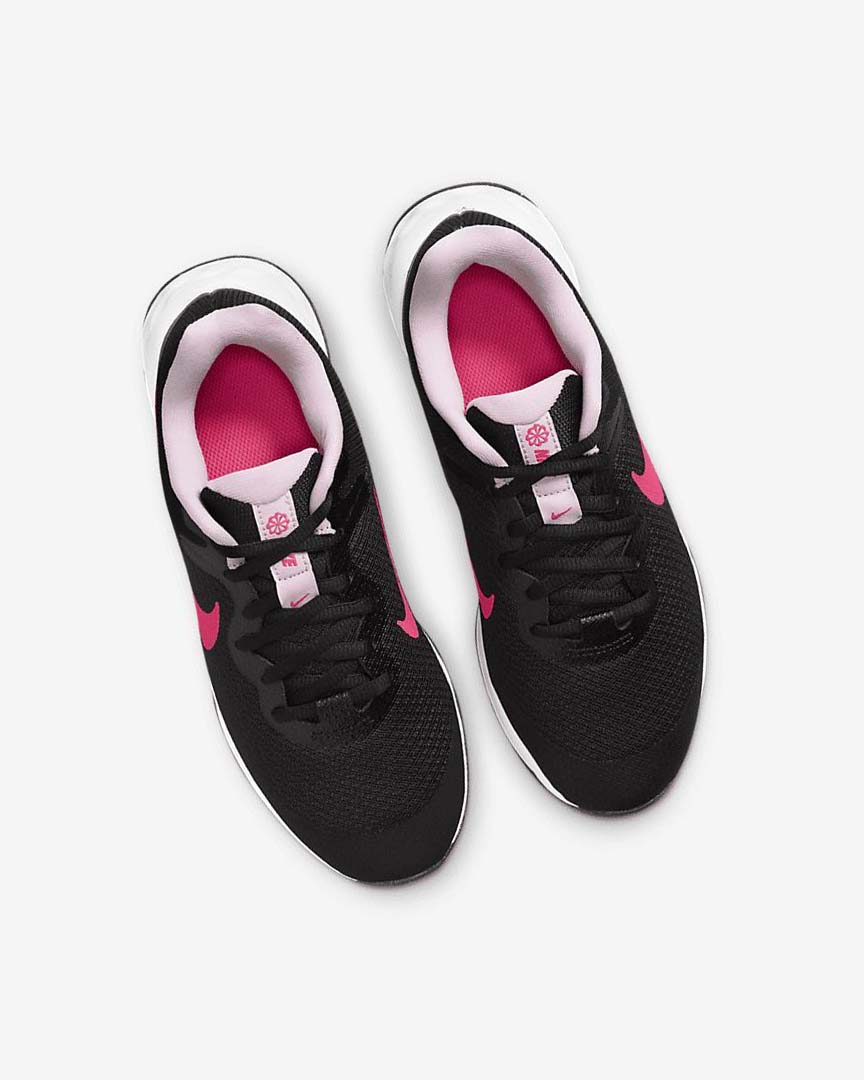 Black / Pink / Pink Boys' Nike Revolution 6 Running Shoes | UK2402