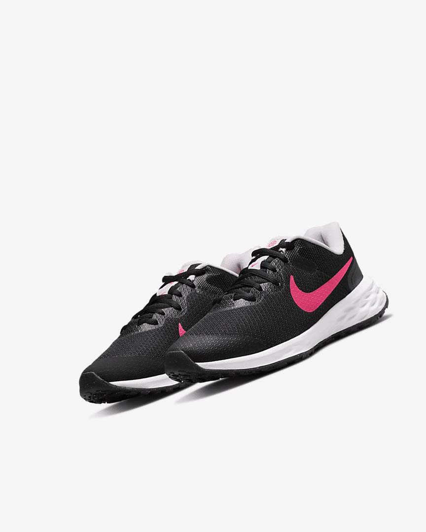 Black / Pink / Pink Boys' Nike Revolution 6 Running Shoes | UK2402