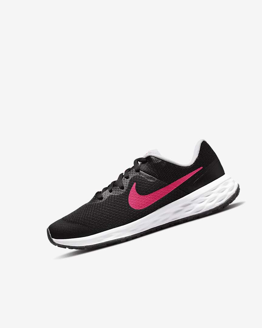 Black / Pink / Pink Boys\' Nike Revolution 6 Running Shoes | UK2402