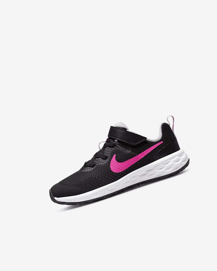 Black / Pink / Pink Boys\' Nike Revolution 6 Running Shoes | UK5231