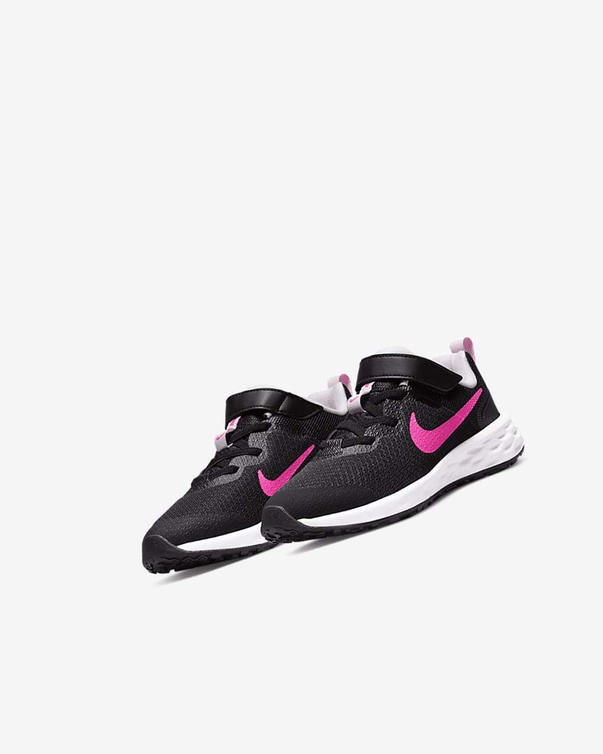 Black / Pink / Pink Girls' Nike Revolution 6 Running Shoes | UK2993