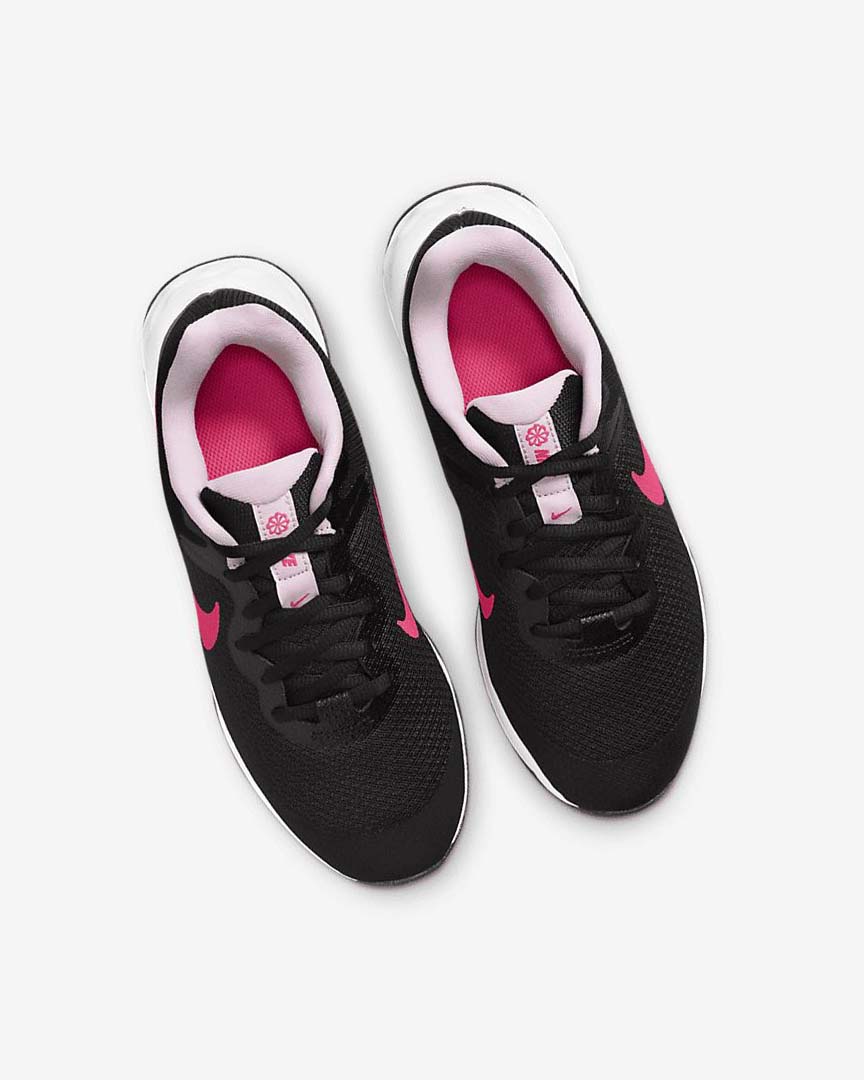 Black / Pink / Pink Girls' Nike Revolution 6 Running Shoes | UK5583