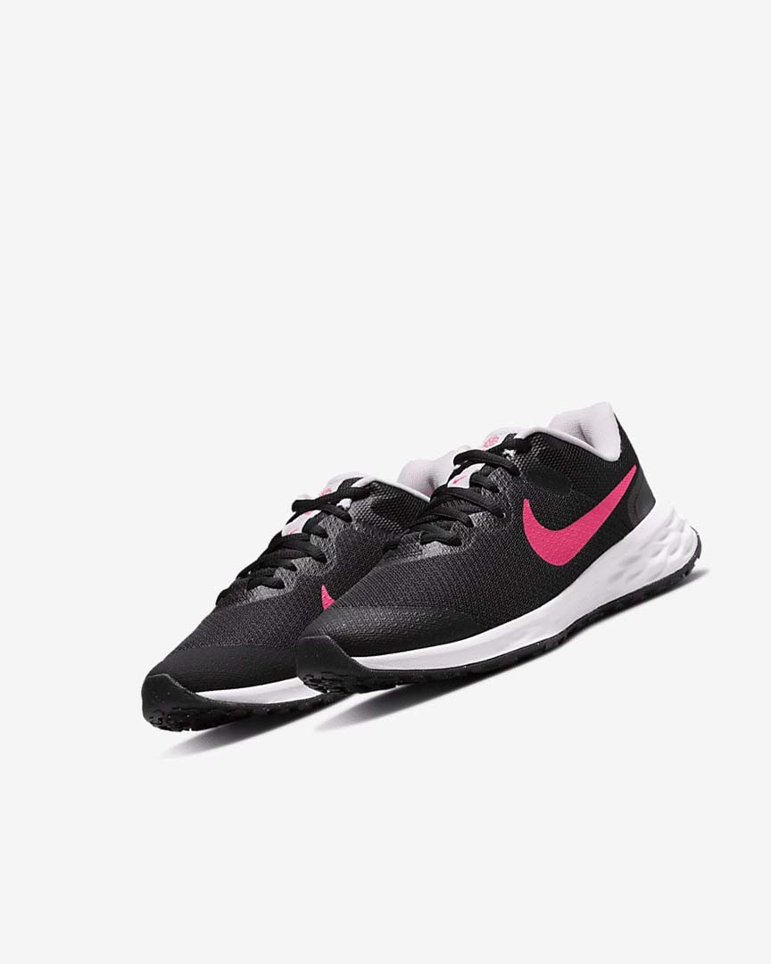 Black / Pink / Pink Girls' Nike Revolution 6 Running Shoes | UK5583