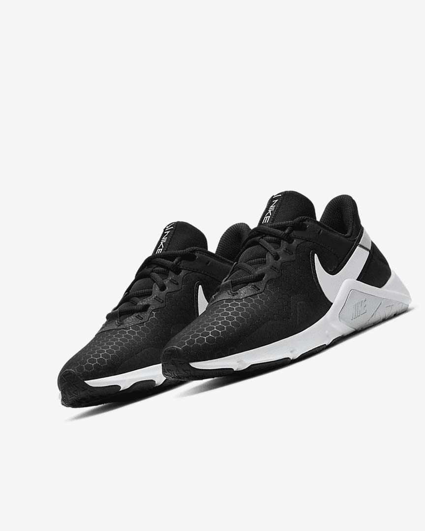 Black / Platinum / White Women's Nike Legend Essential 2 Training Shoes | UK4957