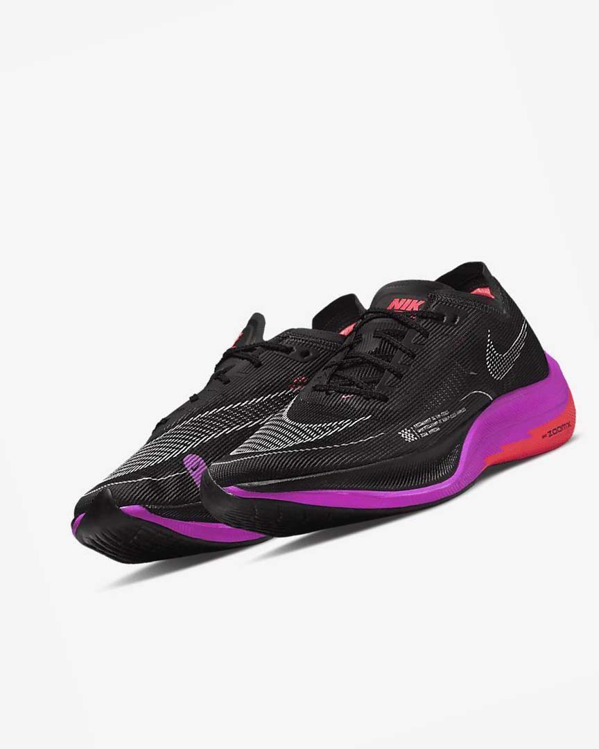 Black / Purple / Red Men's Nike ZoomX Vaporfly Next% 2 Running Shoes | UK5475