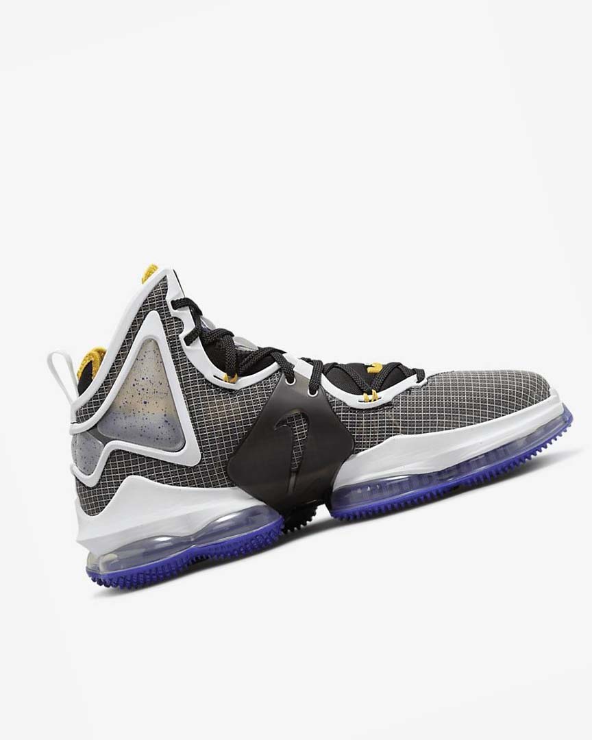 Black / Purple / White / Gold Men's Nike LeBron 19 Basketball Shoes | UK3224