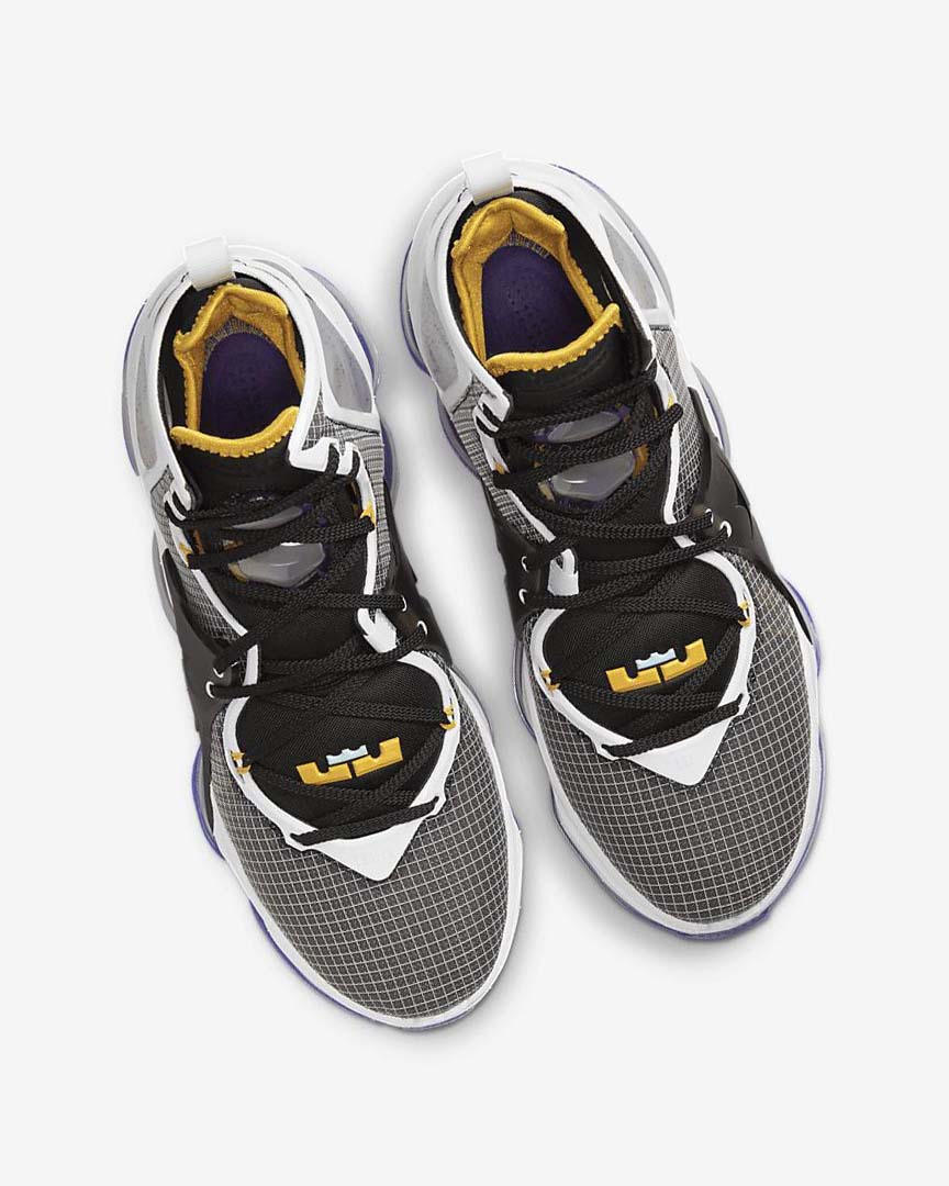 Black / Purple / White / Gold Women's Nike LeBron 19 Basketball Shoes | UK5195