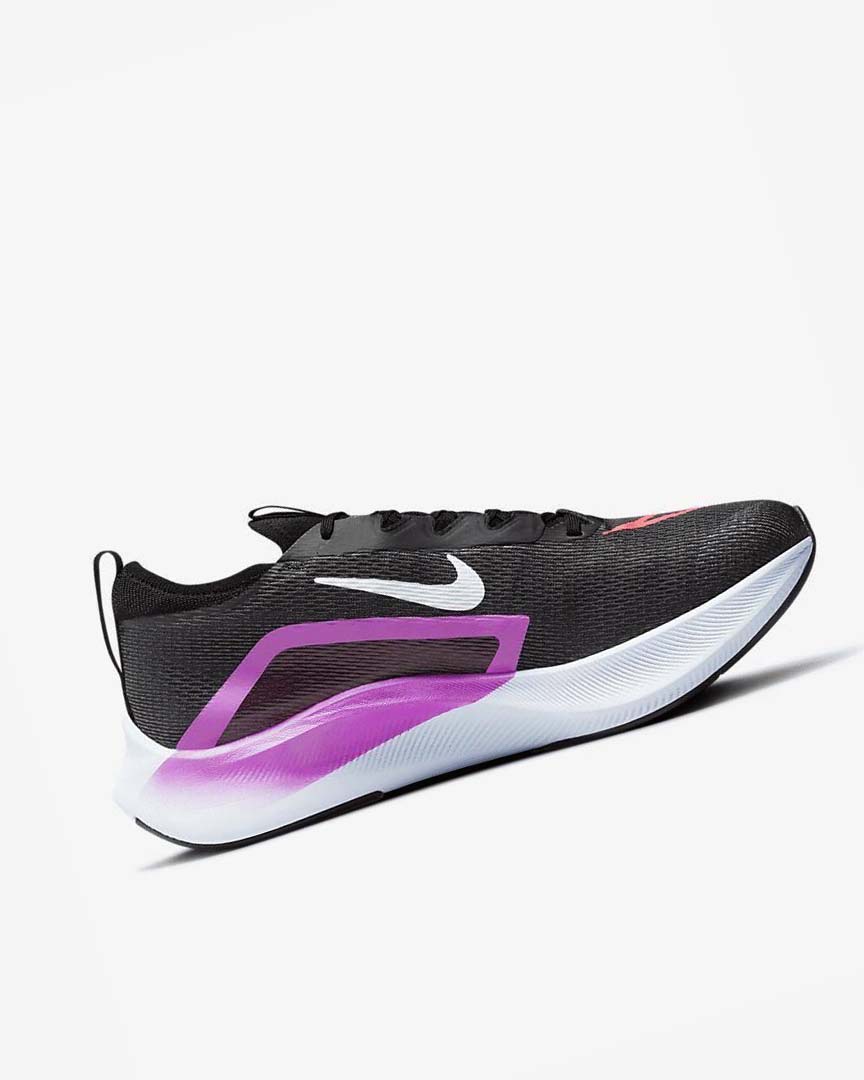 Black / Purple / White Men's Nike Zoom Fly 4 Running Shoes | UK3121