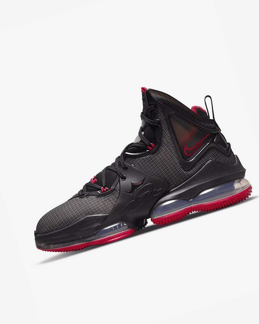 Black / Red / Black Men\'s Nike LeBron 19 Basketball Shoes | UK4907