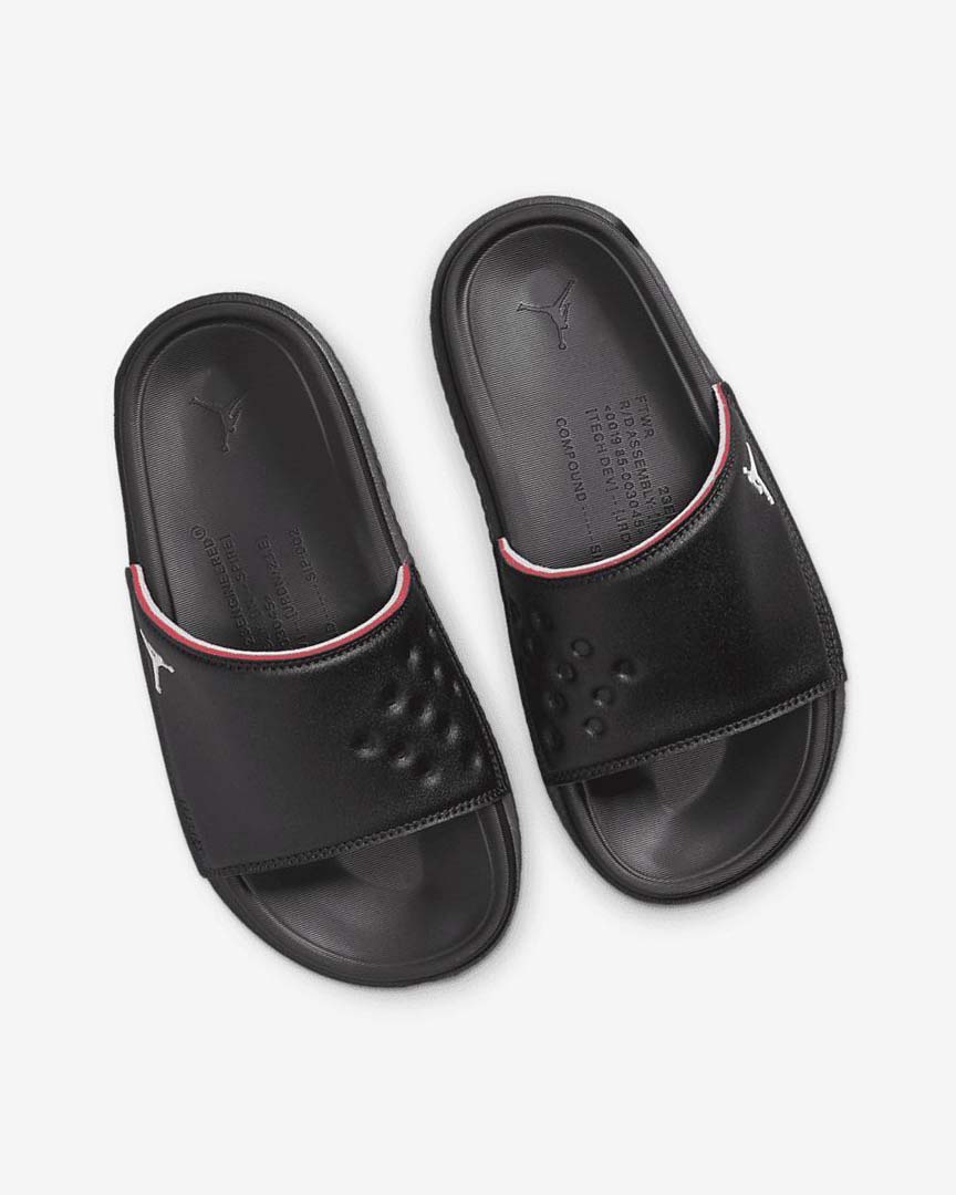 Black / Red Boys' Nike Jordan Play Slides | UK4494