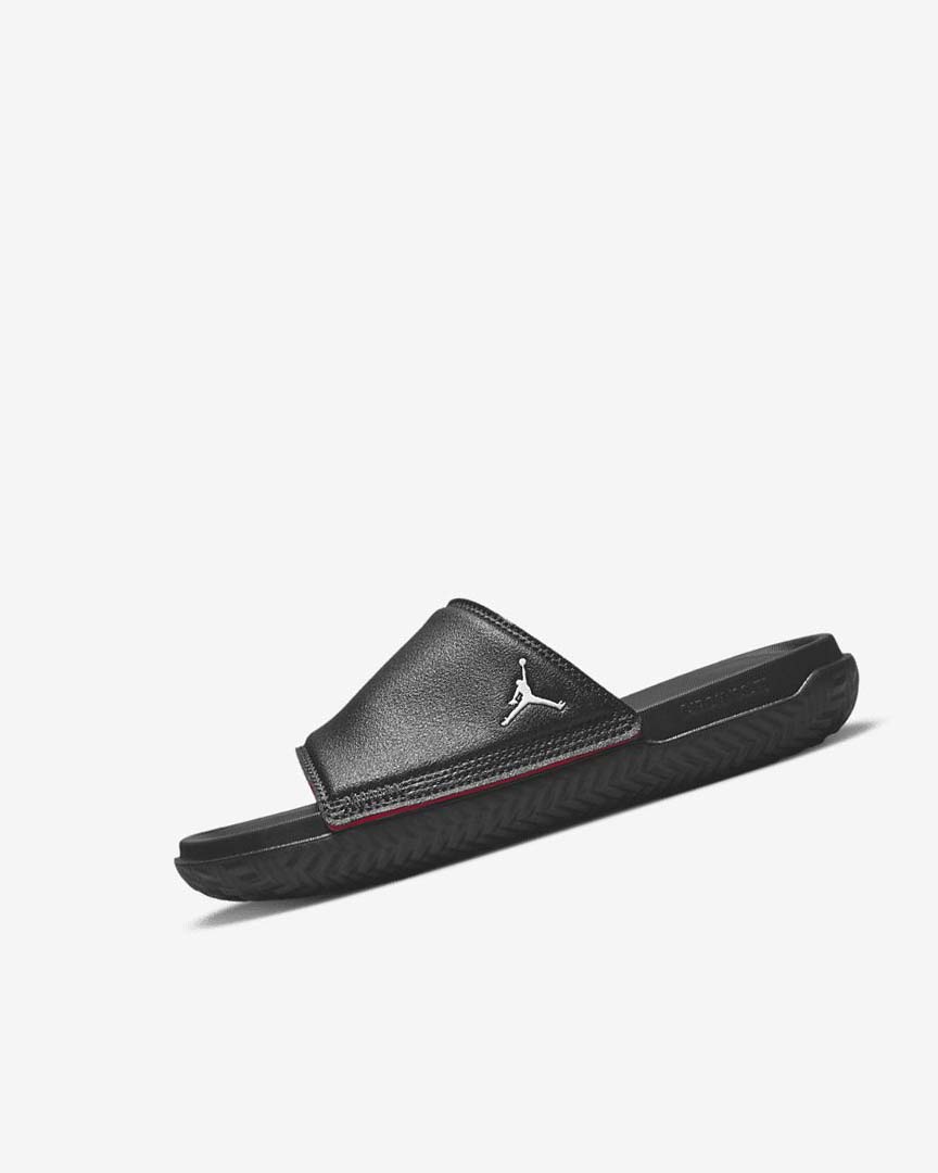 Black / Red Boys\' Nike Jordan Play Slides | UK4494