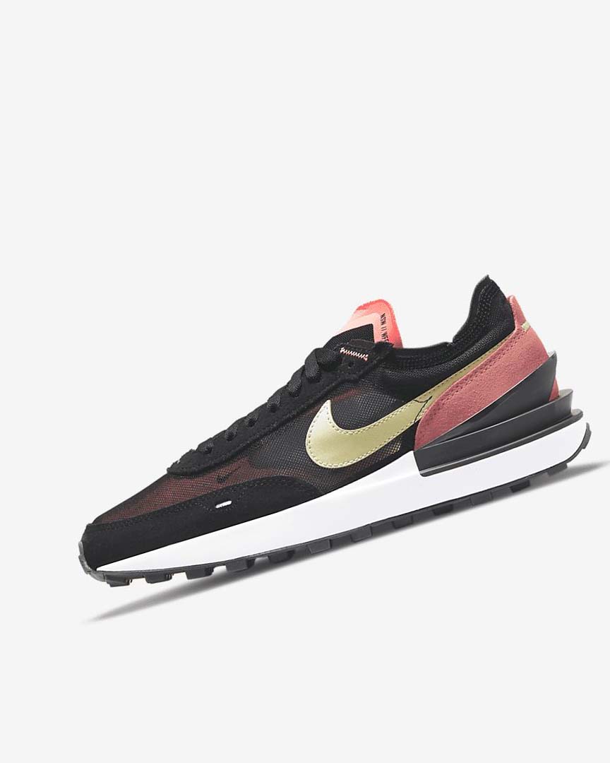 Black / Red / Light Green Women\'s Nike Waffle One Sneakers | UK2437