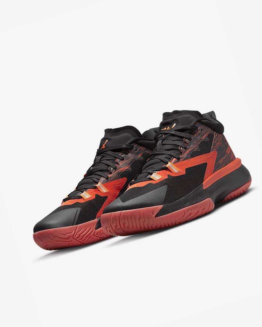 Black / Red / Orange Men's Nike Zion 1 SP Basketball Shoes | UK4913