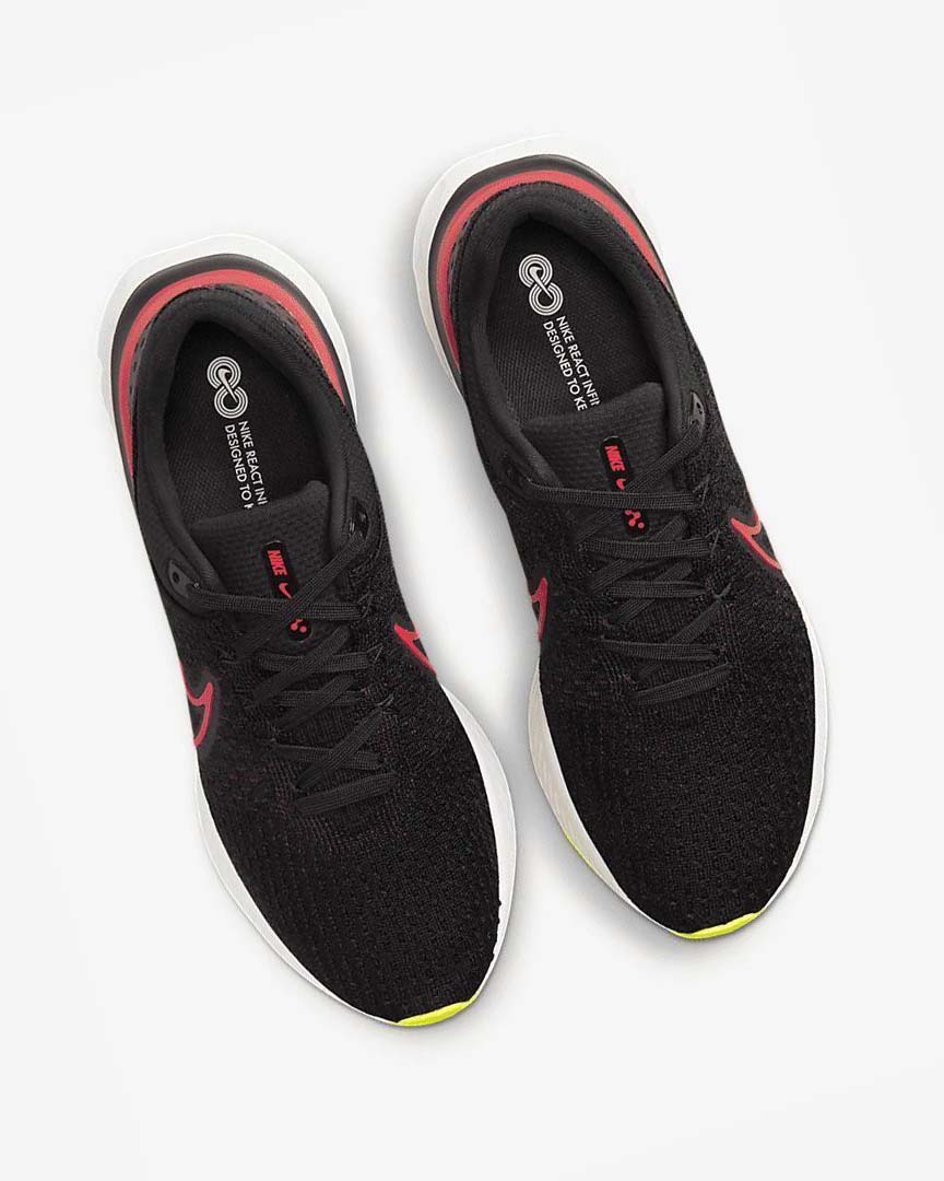 Black / Red / Red Men's Nike React Infinity Run Flyknit 3 Running Shoes | UK3025