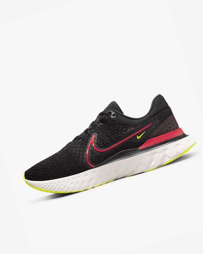 Black / Red / Red Men\'s Nike React Infinity Run Flyknit 3 Running Shoes | UK3025