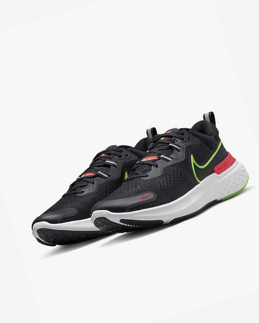 Black / Red / White / Green Men's Nike React Miler 2 Running Shoes | UK2564