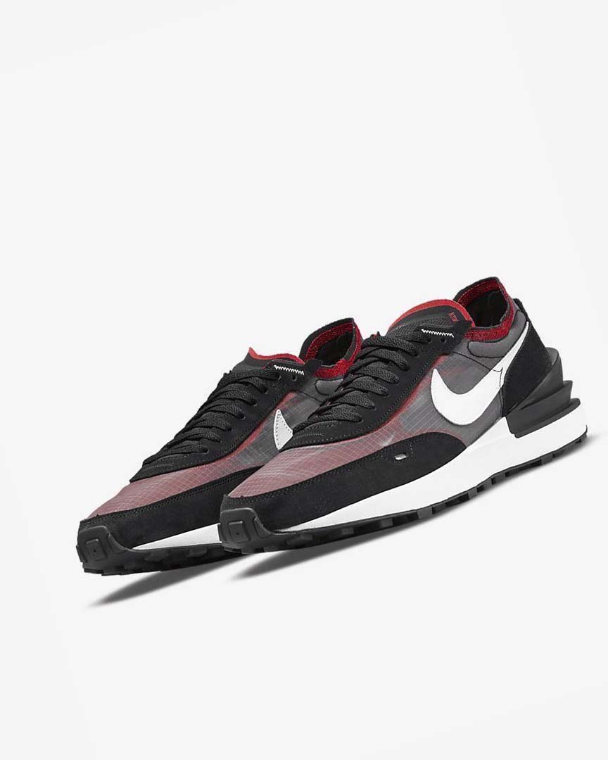 Black / Red / White Men's Nike Waffle One SE Sneakers | UK1190