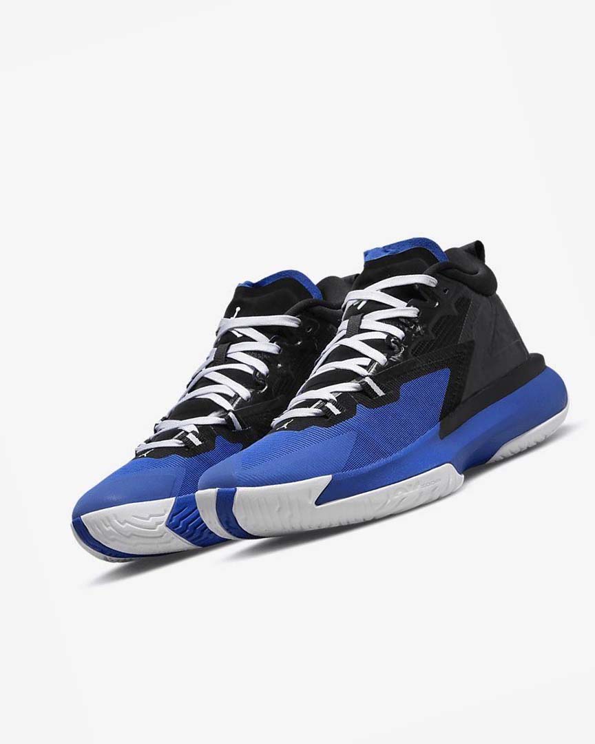 Black / Royal / White Men's Nike Zion 1 Basketball Shoes | UK5097