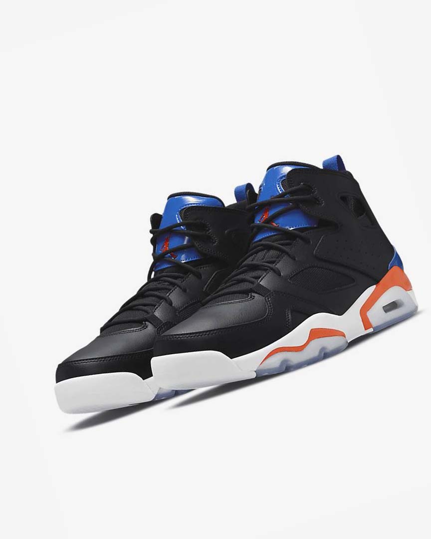 Black / Royal / White / Orange Men's Nike Jordan Flight Club '91 Basketball Shoes | UK2580