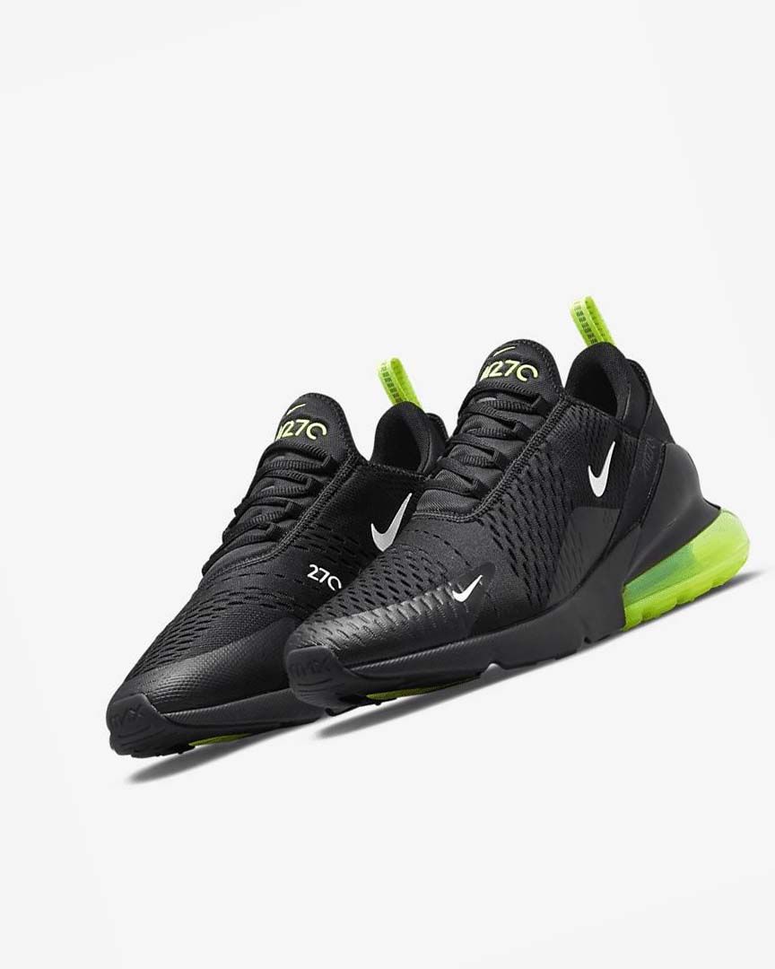 Black / Silver / White Men's Nike Air Max 270 Casual Shoes | UK5357