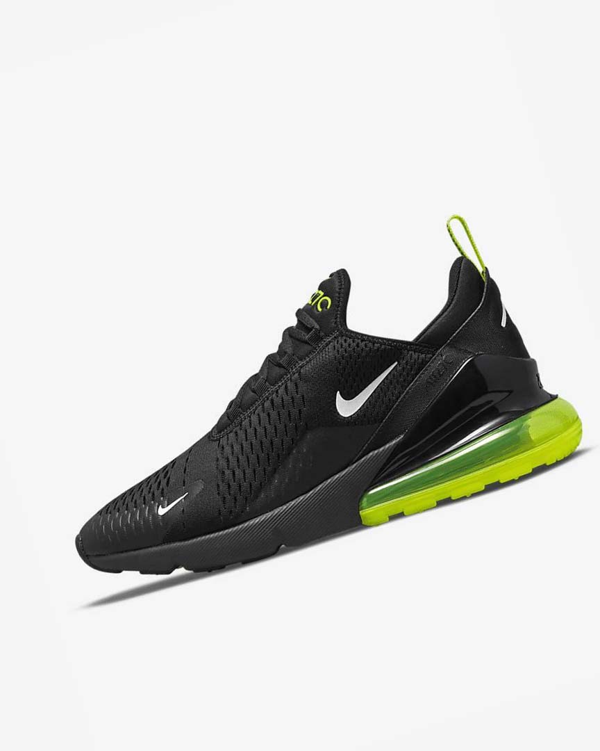 Black / Silver / White Men\'s Nike Air Max 270 Casual Shoes | UK5357