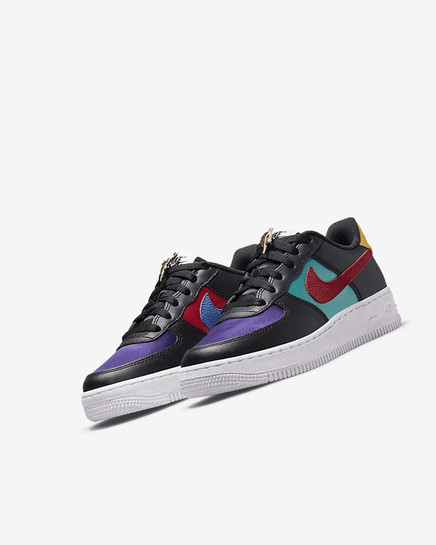 Black / Turquoise / Purple / Red Boys' Nike Air Force 1 LV8 EMB Sneakers | UK3105