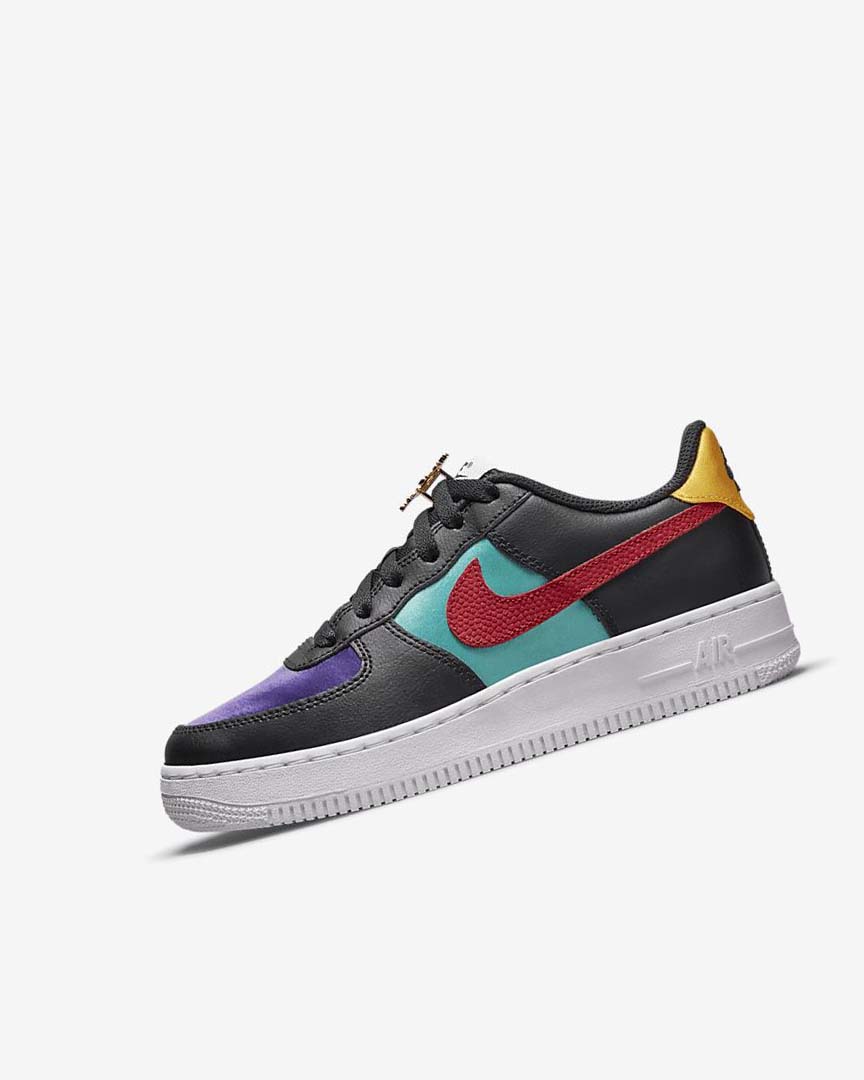 Black / Turquoise / Purple / Red Boys\' Nike Air Force 1 LV8 EMB Sneakers | UK3105