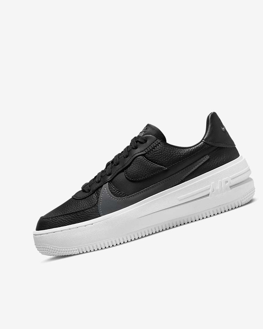 Black / White / Black / Dark Grey Women\'s Nike Air Force 1 PLT.AF.ORM Sneakers | UK4735