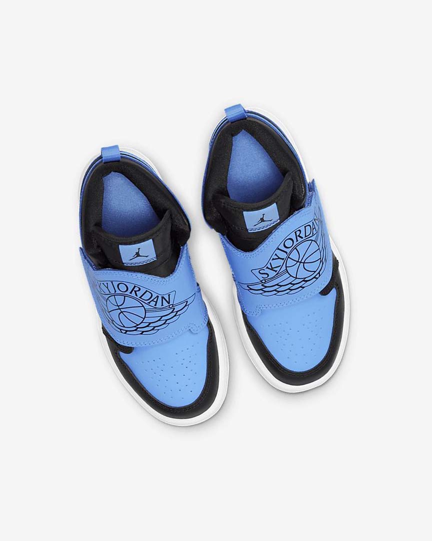 Black / White / Blue Boys' Nike Sky Jordan 1 Shoes | UK5280