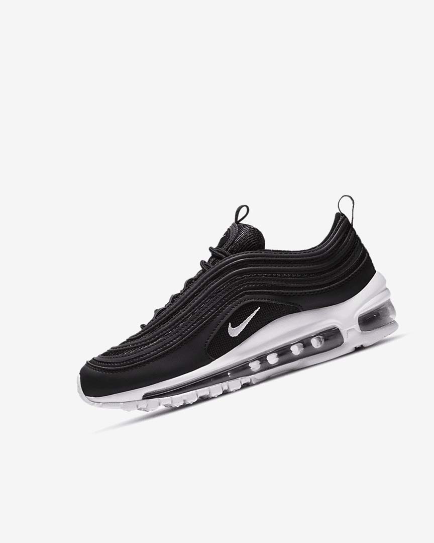 Black / White Boys\' Nike Air Max 97 Casual Shoes | UK2383