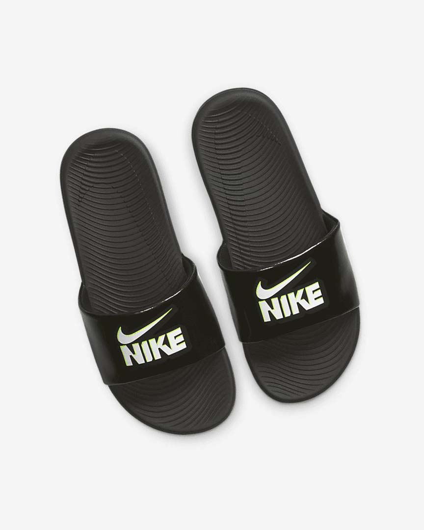 Black / White Boys' Nike Kawa Slides | UK2479