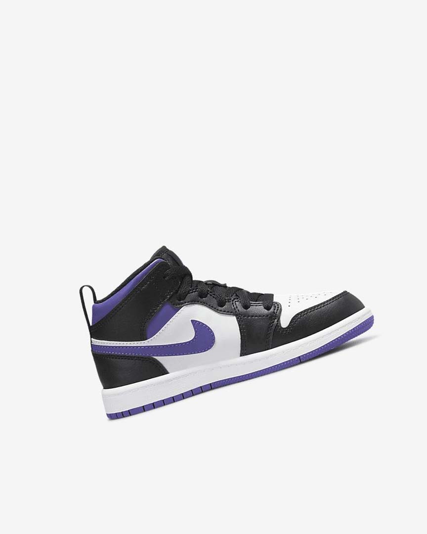 Black / White / Dark Boys' Nike Jordan 1 Mid Shoes | UK3261