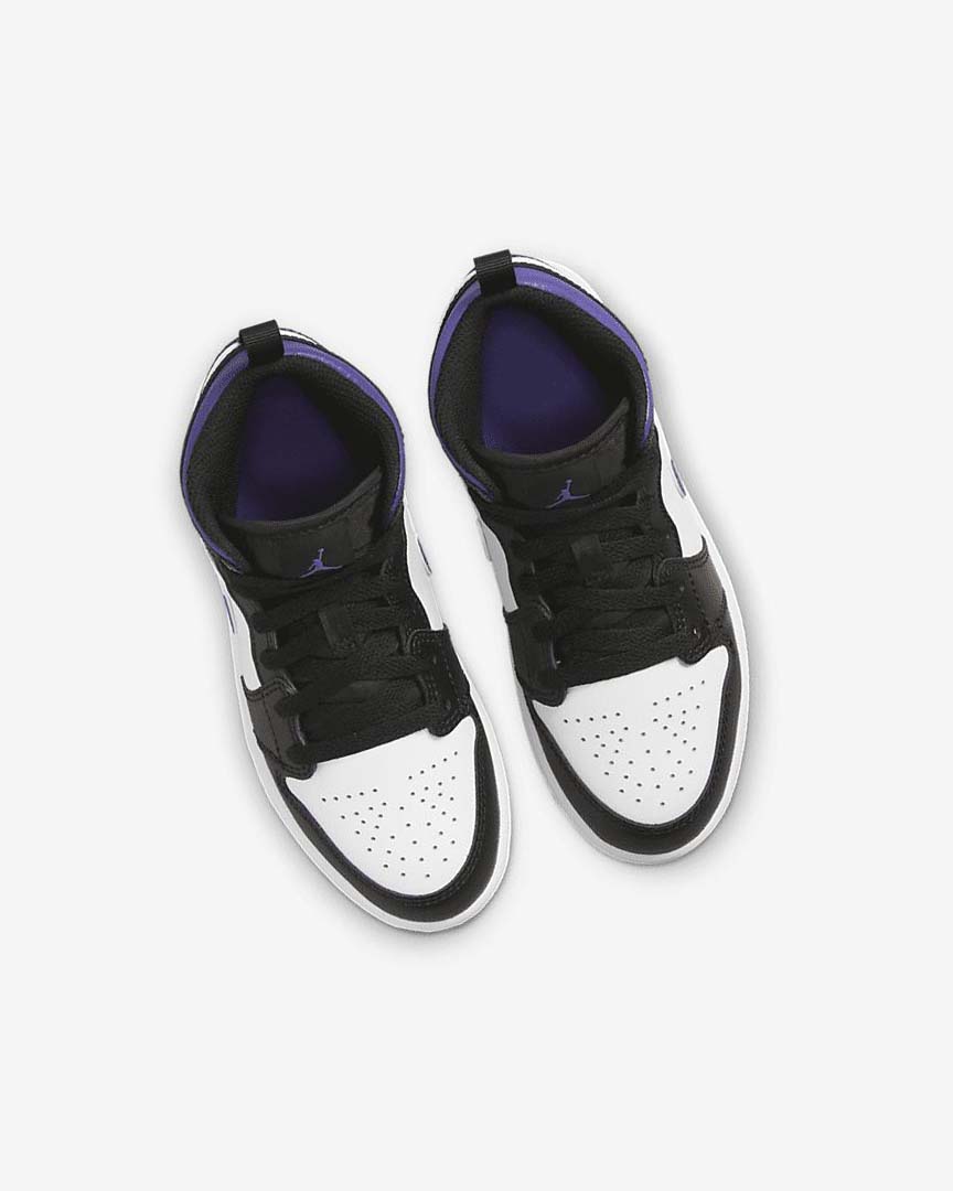 Black / White / Dark Boys' Nike Jordan 1 Mid Shoes | UK3261