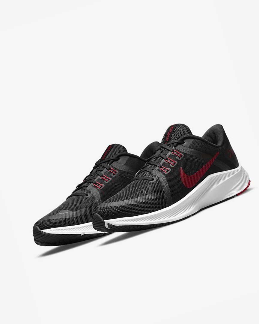 Black / White / Dark Grey / Red Men's Nike Quest 4 Running Shoes | UK3005