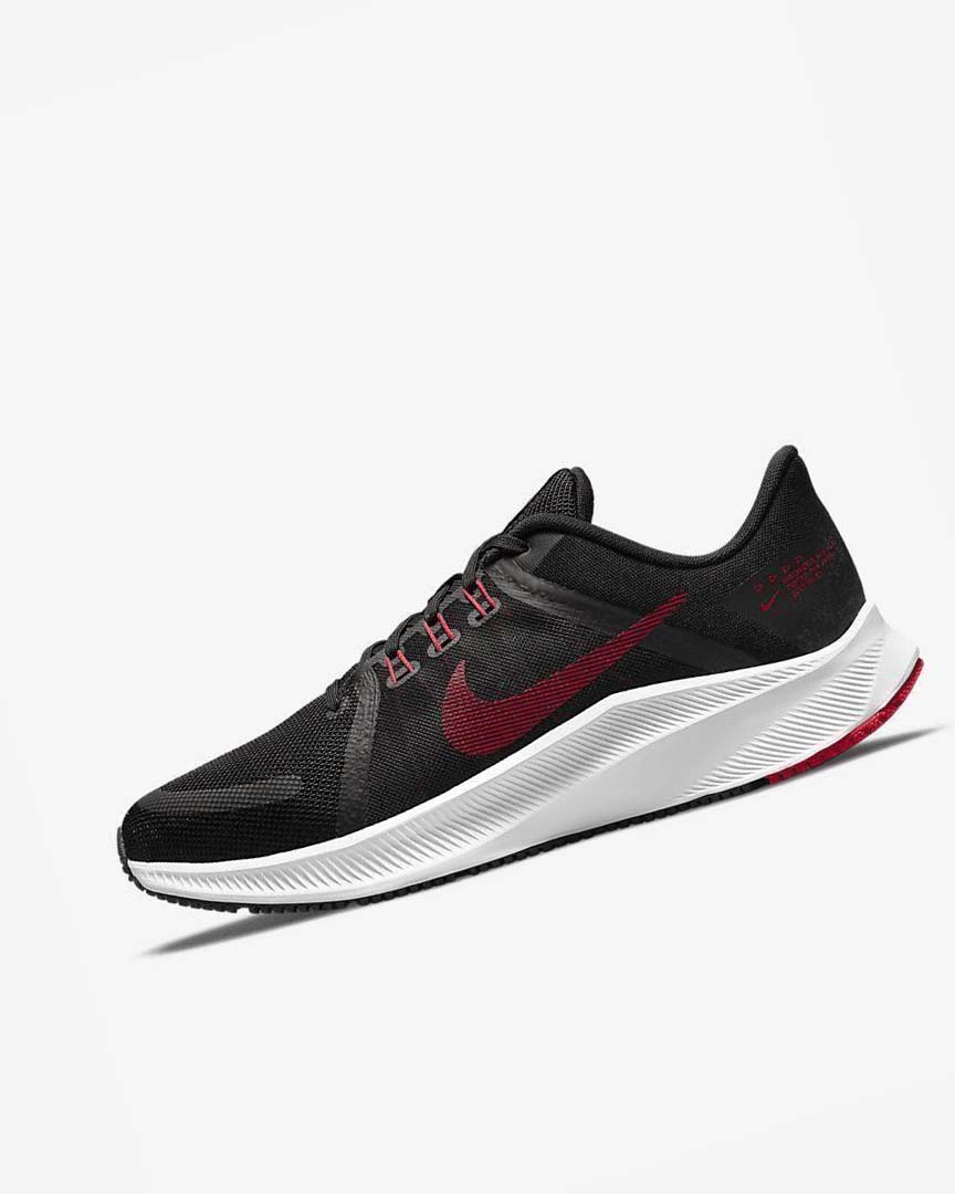 Black / White / Dark Grey / Red Men\'s Nike Quest 4 Running Shoes | UK3005