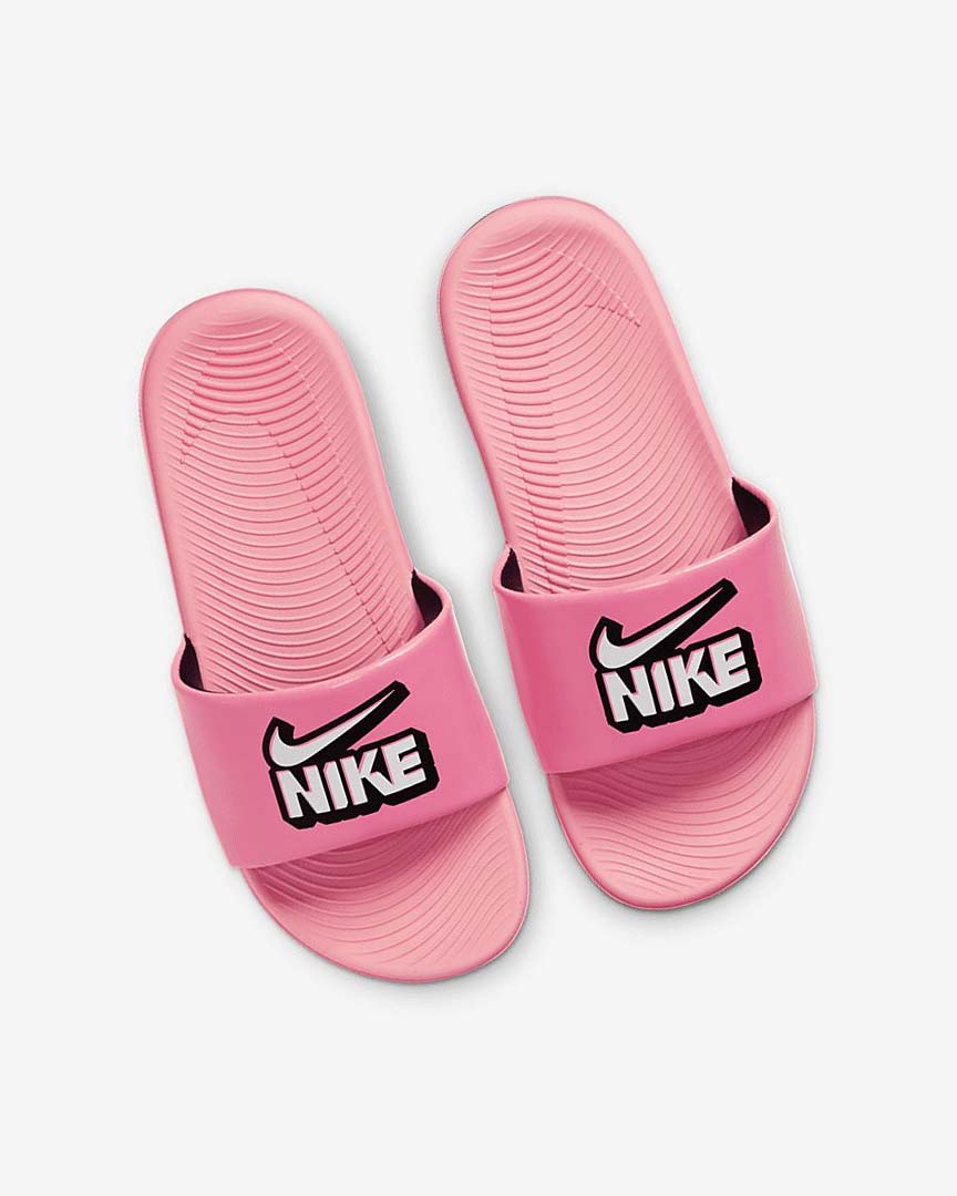 Black / White Girls' Nike Kawa Slides | UK4975