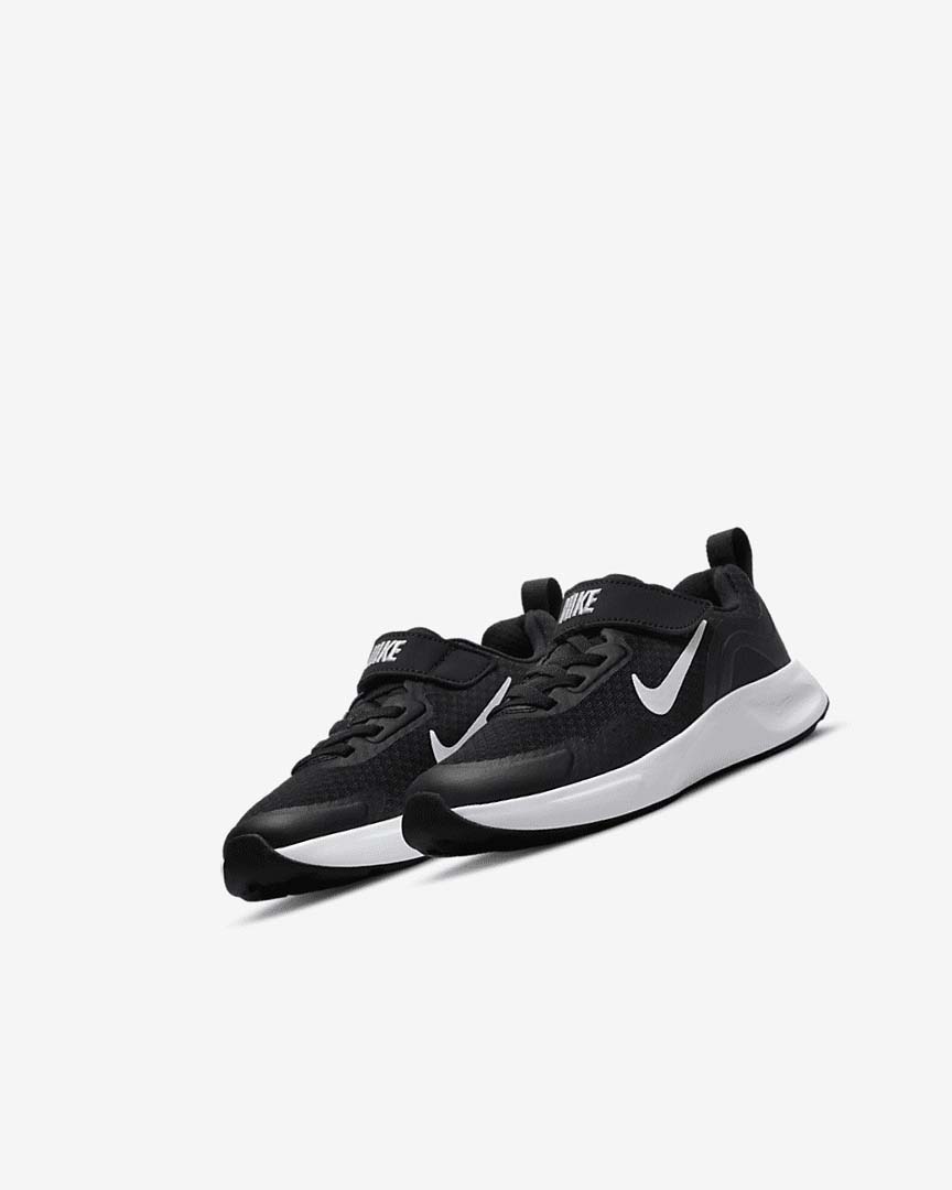 Black / White Girls' Nike Wearallday Sneakers | UK5239