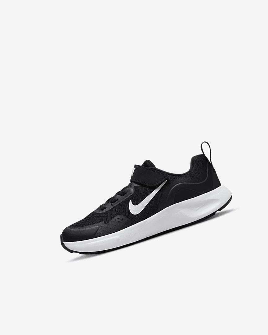 Black / White Girls\' Nike Wearallday Sneakers | UK5239