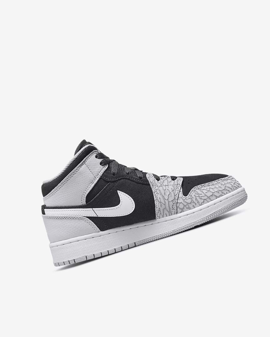 Black / White / Light Grey / Red Boys' Nike Air Jordan 1 Mid SE Sneakers | UK3237