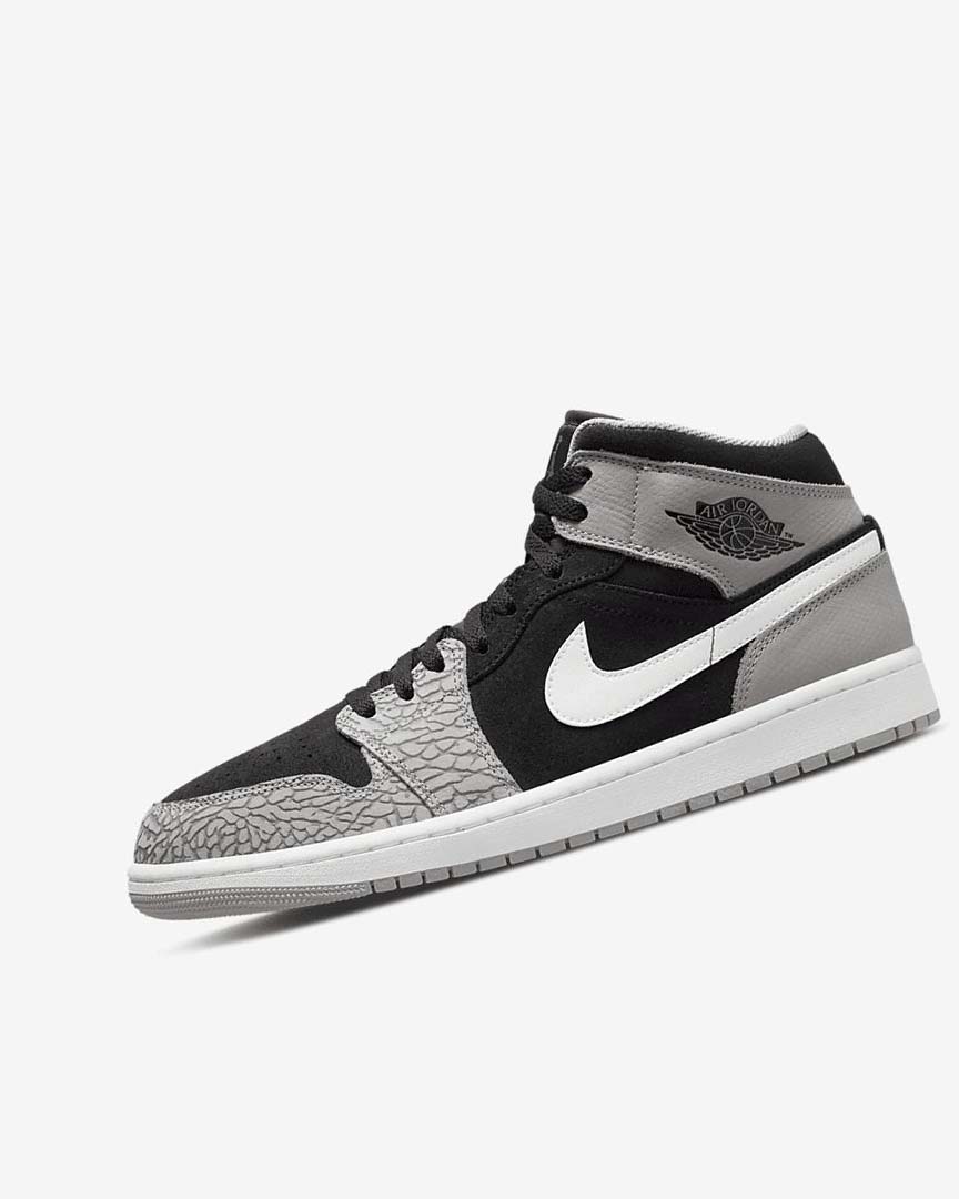 Black / White / Light Grey / Red Men\'s Nike Air Jordan 1 Mid SE Sneakers | UK5056