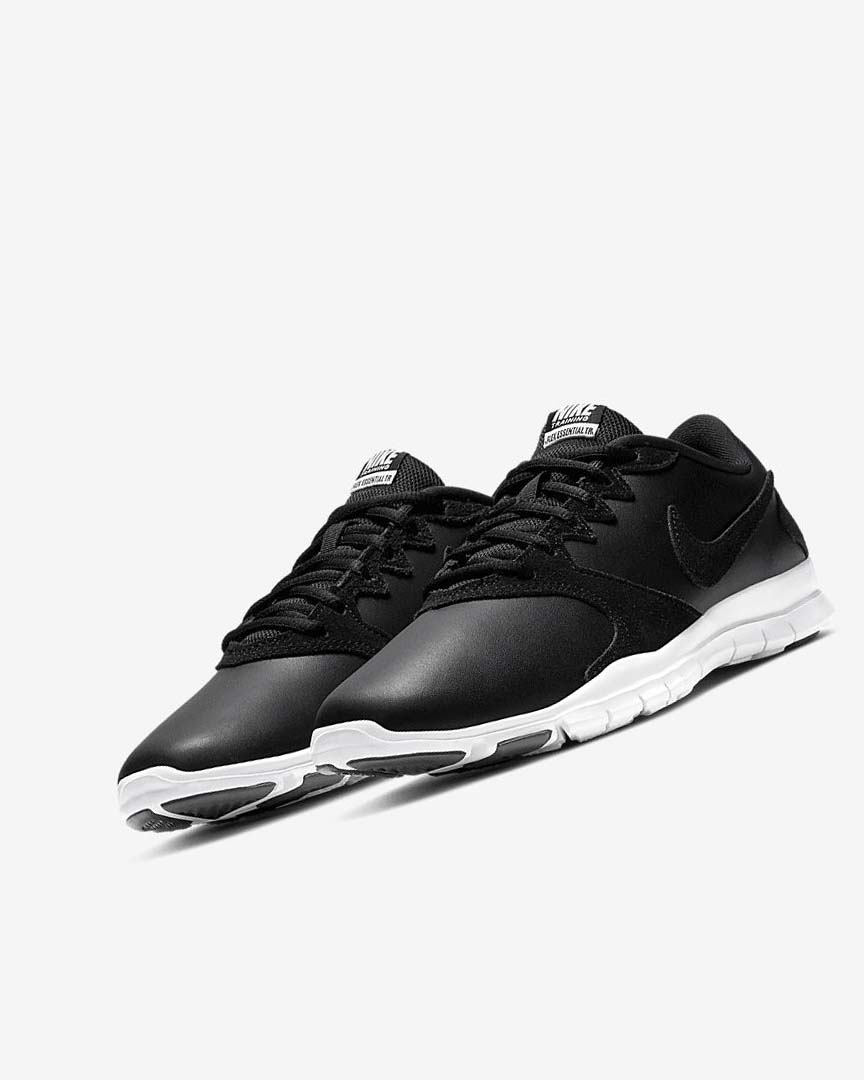 Black / White / Light Red / Black Women's Nike Flex Essential TR Leather Training Shoes | UK5026