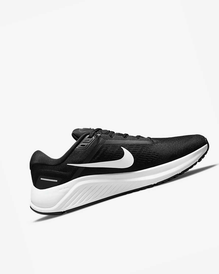 Black / White Men's Nike Air Zoom Structure 24 Running Shoes | UK5105