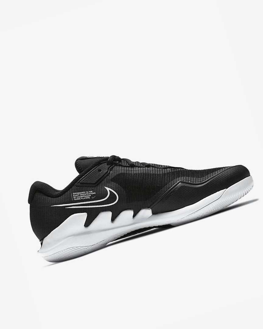 Black / White Men's Nike Court Air Zoom Vapor Pro Tennis Shoes | UK1159