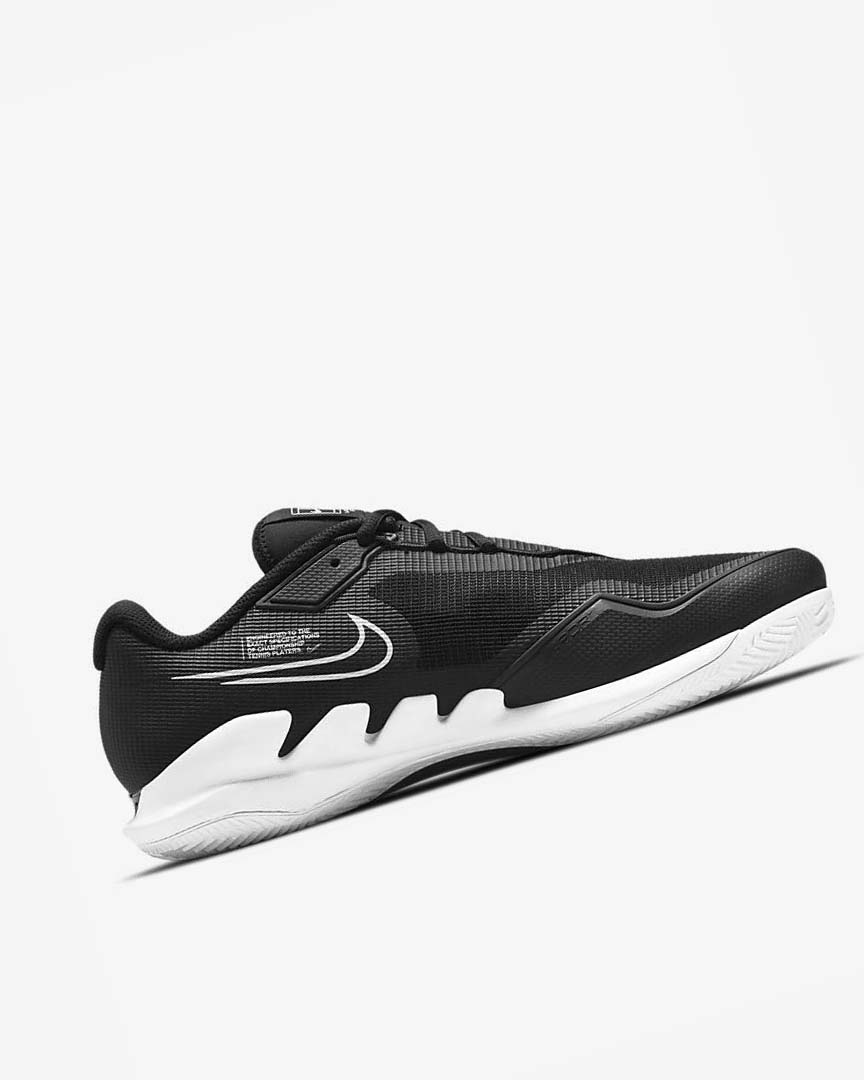 Black / White Men's Nike Court Air Zoom Vapor Pro Tennis Shoes | UK3203