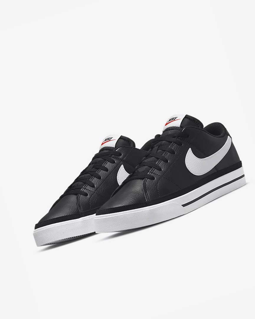 Black / White Men's Nike Court Legacy Sneakers | UK4652