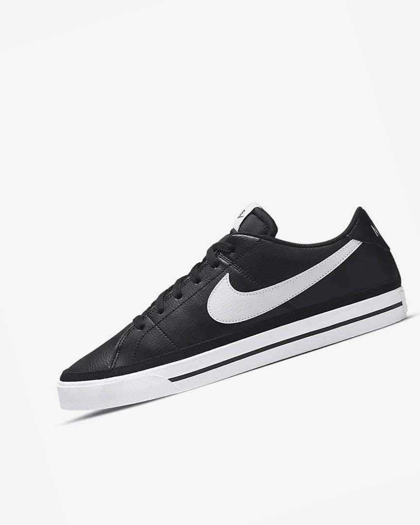 Black / White Men\'s Nike Court Legacy Sneakers | UK4652