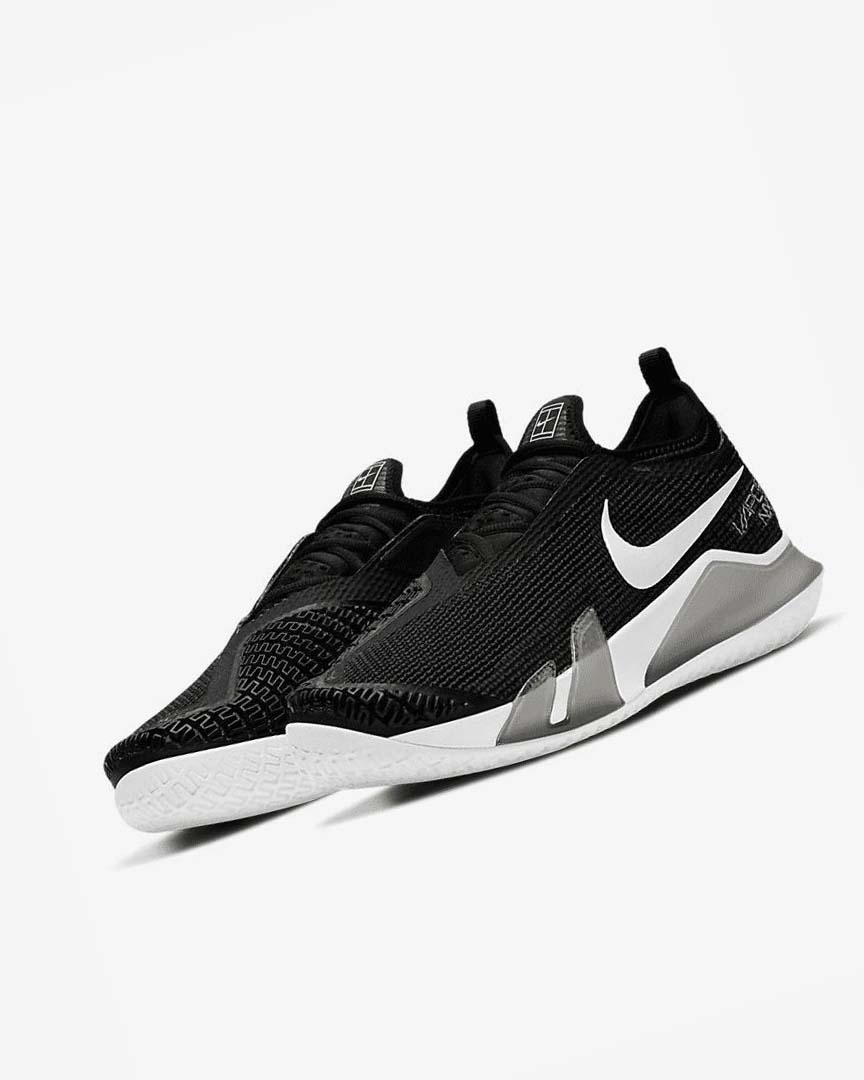 Black / White Men's Nike Court React Vapor NXT Tennis Shoes | UK5290