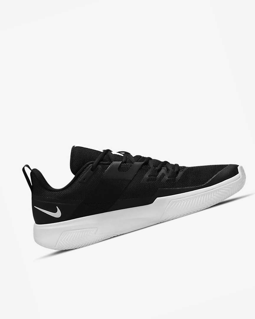 Black / White Men's Nike Court Vapor Lite Tennis Shoes | UK4663